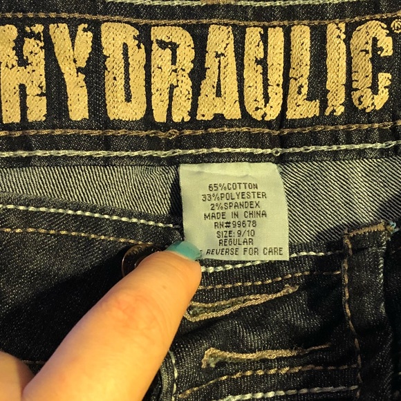 Hydraulic Dark Wash Metro Flare Leg Jeans - Picture 7 of 8